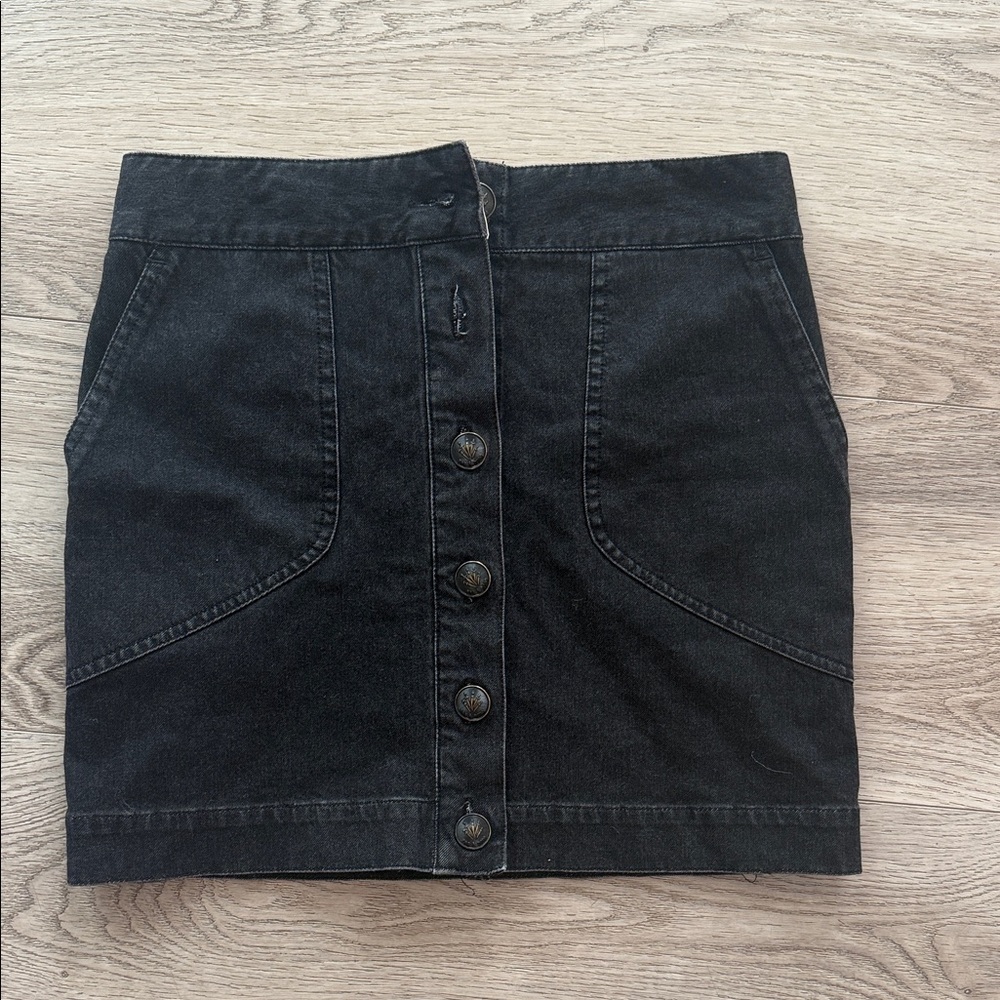 rag & bone dark blue Button-Front Mini Skirt